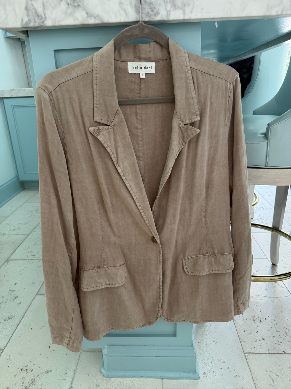Bella Dahl Lightweight Taupe-Gray Relaxed Blazer